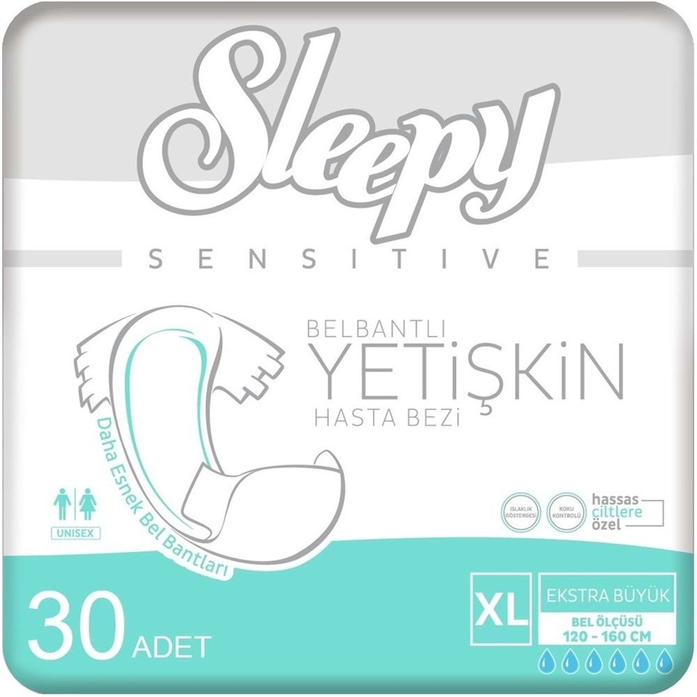 Sleepy Yetişkin Bezi Bel Bantlı XL - Extra Large - Ekstra Large 60 Adet (2PK*30)