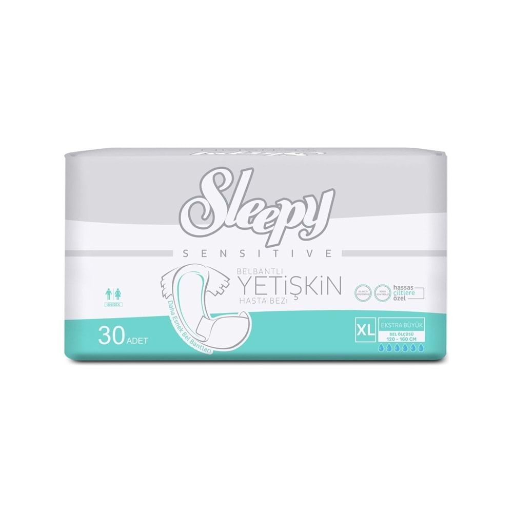 Sleepy Yetişkin Bezi Bel Bantlı XL - Extra Large - Ekstra Large 60 Adet (2PK*30)