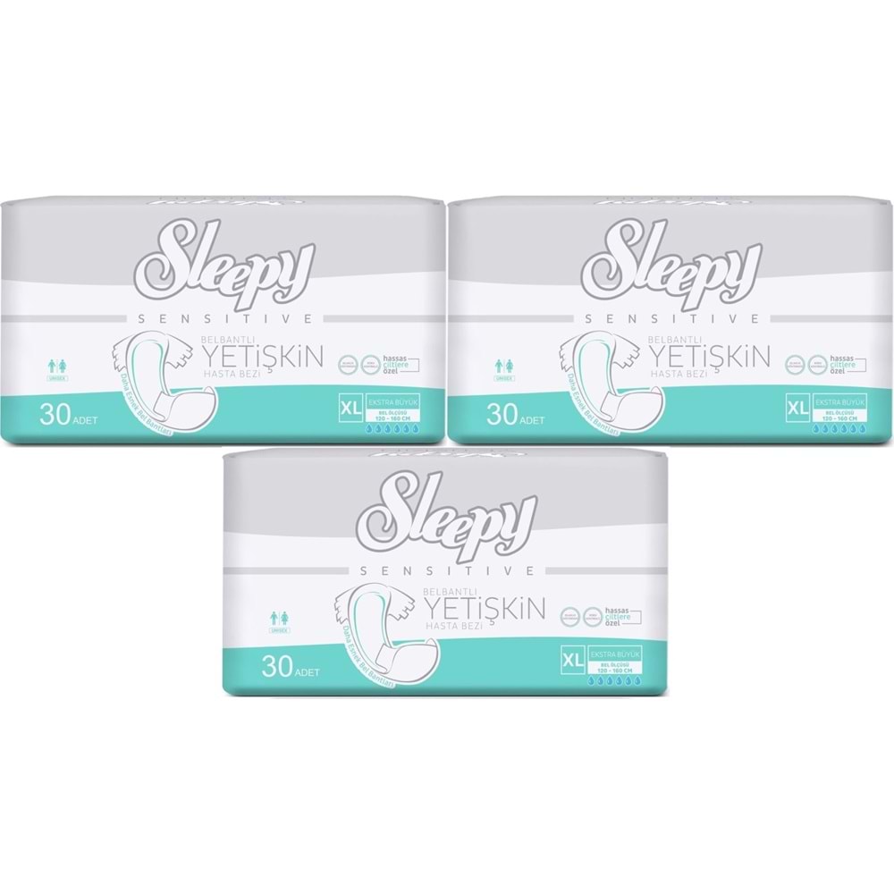 Sleepy Yetişkin Bezi Bel Bantlı XL - Extra Large - Ekstra Large 90 Adet (3PK*30)