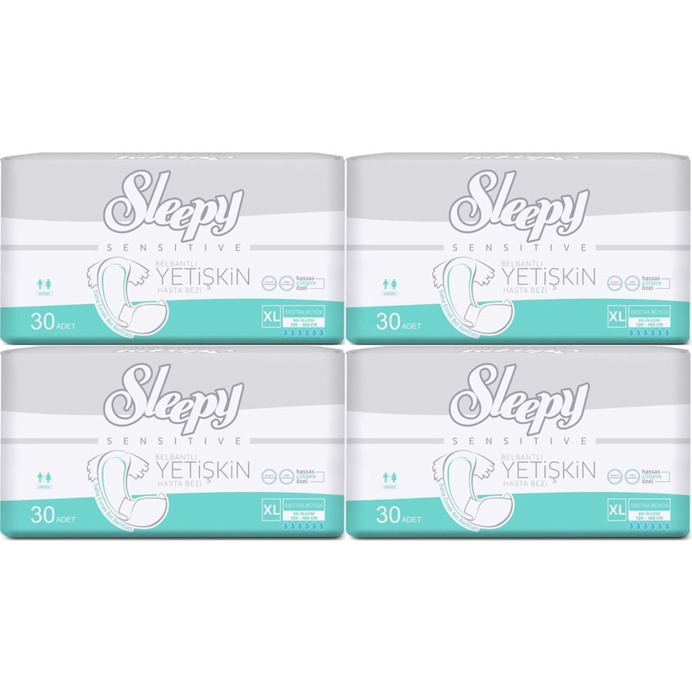 Sleepy Yetişkin Bezi Bel Bantlı XL - Extra Large - Ekstra Large 120 Adet (4PK*30)