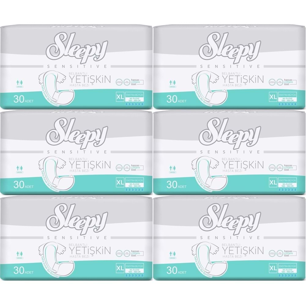Sleepy Yetişkin Bezi Bel Bantlı XL - Extra Large - Ekstra Large 180 Adet (6PK*30)