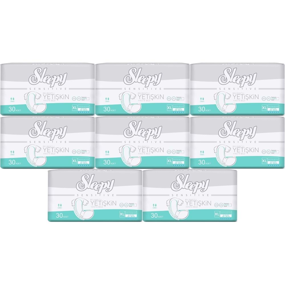 Sleepy Yetişkin Bezi Bel Bantlı XL - Extra Large - Ekstra Large 240 Adet (8PK*30)