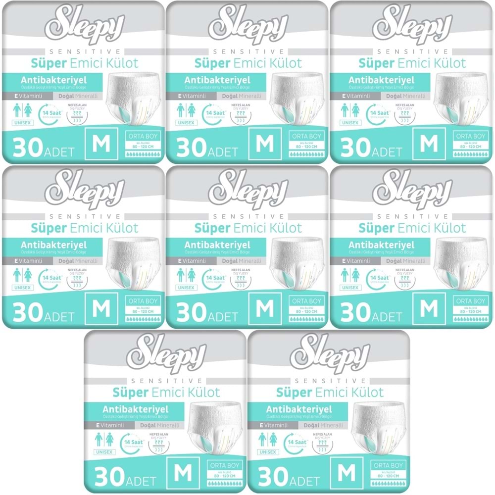 Sleepy Yetişkin Bezi Emici Külot M - Orta - Medium 240 Adet (8PK*30)