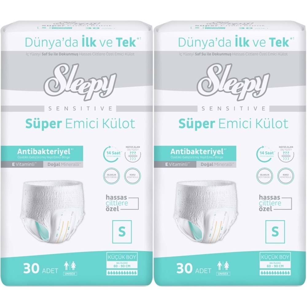 Sleepy Yetişkin Bezi Emici Külot S - Küçük - Small 60 Adet (2PK*30)