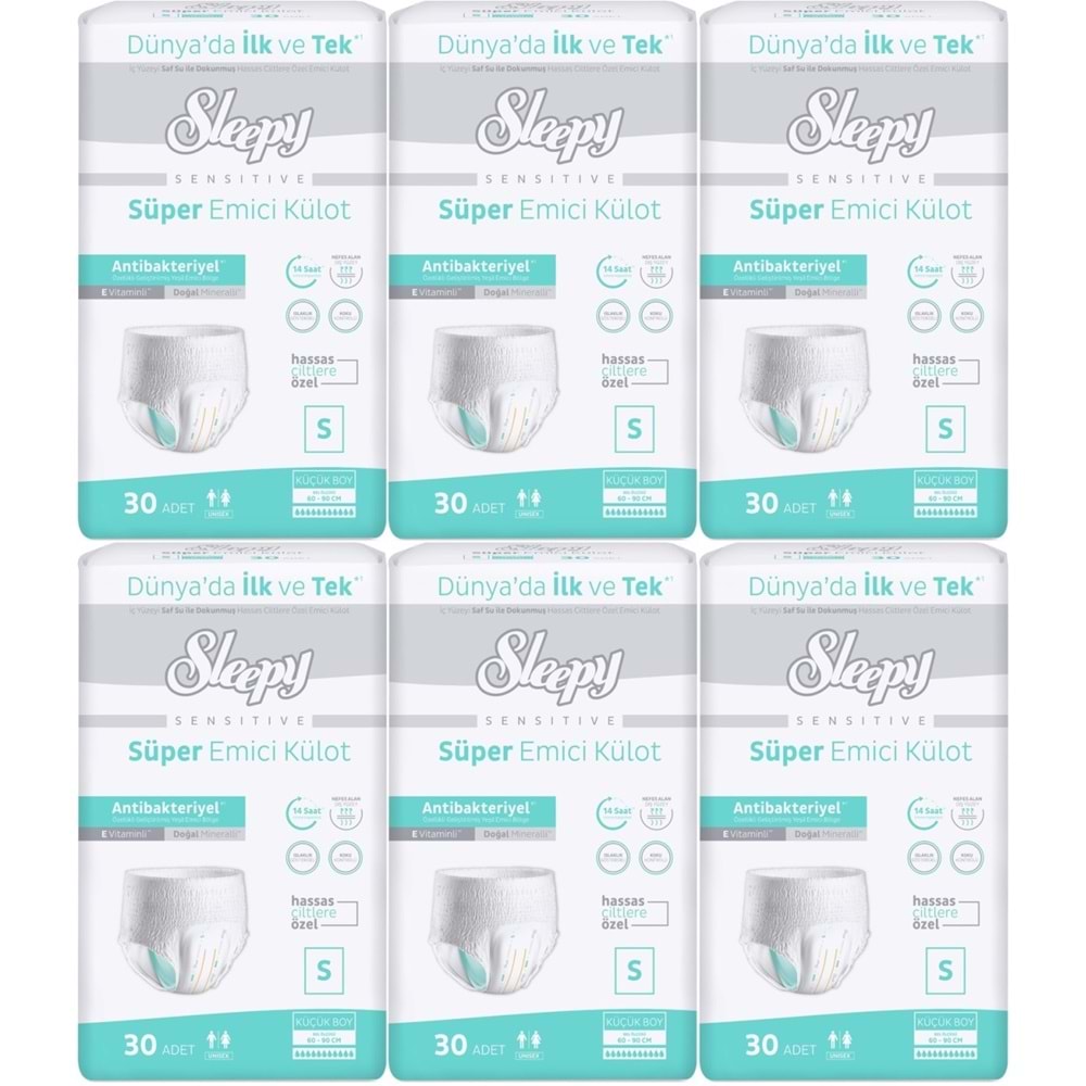 Sleepy Yetişkin Bezi Emici Külot S - Küçük - Small 180 Adet (6PK*30)