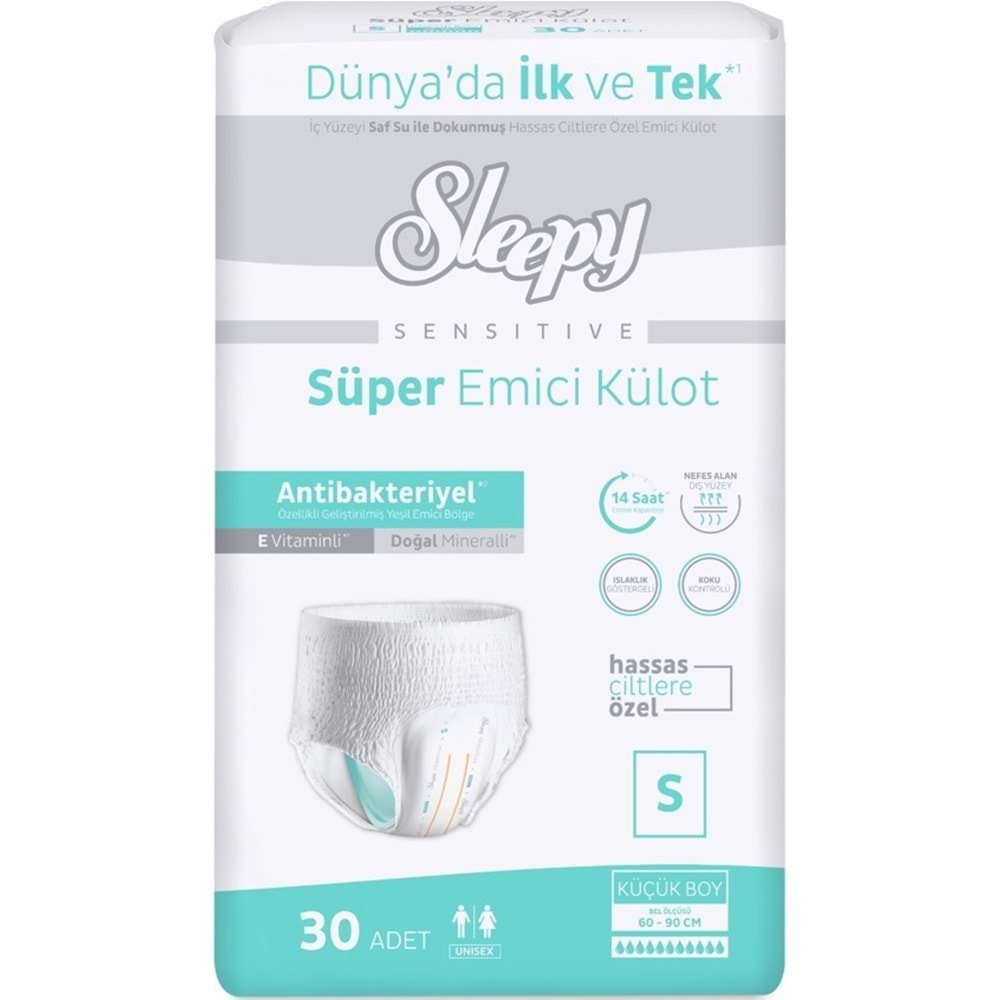 Sleepy Yetişkin Bezi Emici Külot S - Küçük - Small 180 Adet (6PK*30)