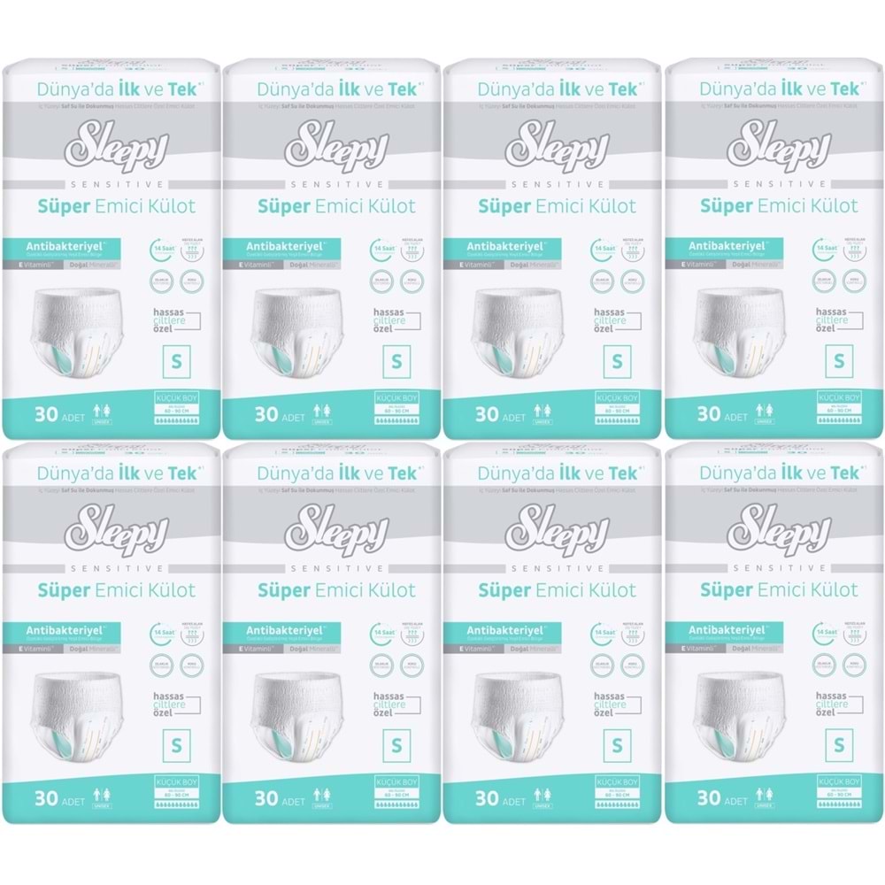 Sleepy Yetişkin Bezi Emici Külot S - Küçük - Small 240 Adet (8PK*30)