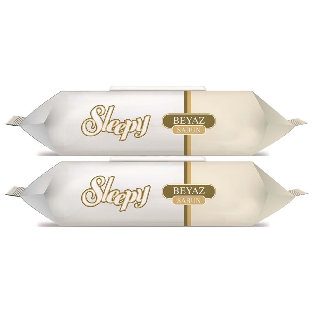 Sleepy Islak Havlu Mendil 90 Yaprak (2 Li Set) Beyaz Sabun Kokulu Plastik Kapaklı (180 Yaprak)