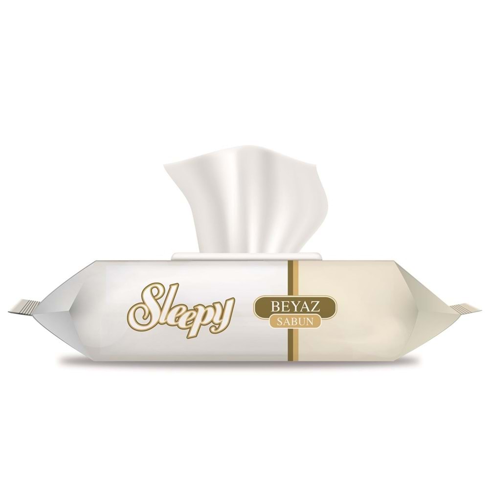 Sleepy Islak Havlu Mendil 90 Yaprak (6 Lı Set) Beyaz Sabun Kokulu Plastik Kapaklı (540 Yaprak)