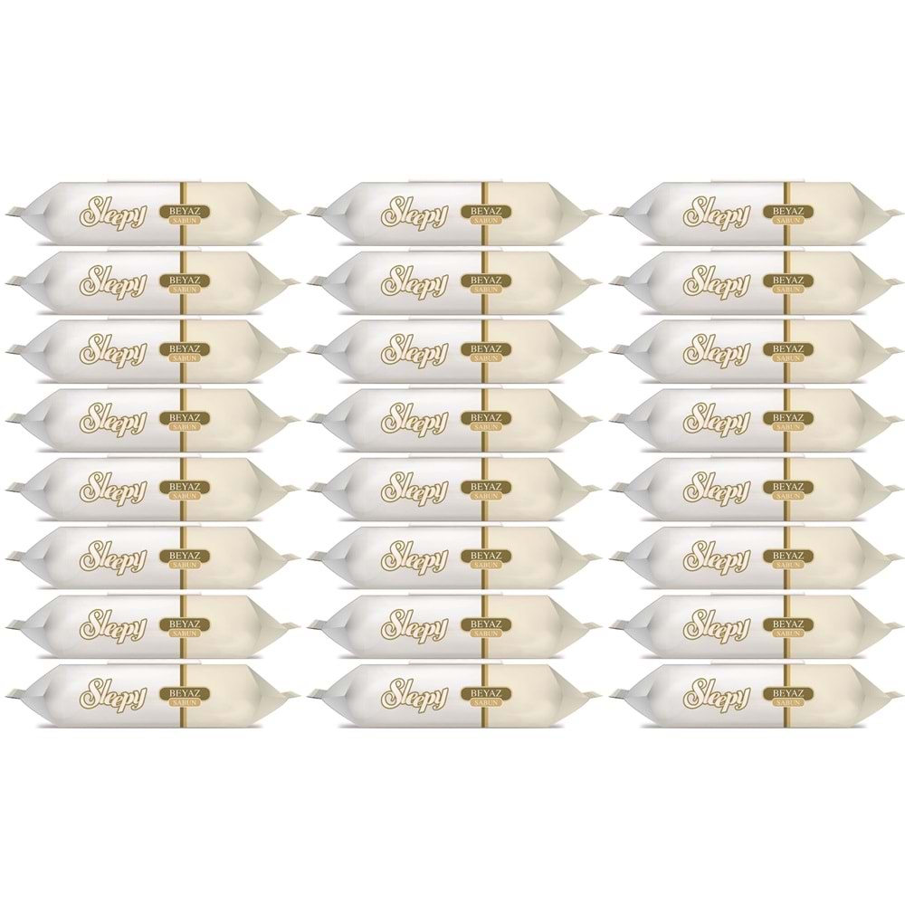 Sleepy Islak Havlu Mendil 90 Yaprak (24 Lü Set) Beyaz Sabun Kokulu Plastik Kapaklı (2160 Yaprak)