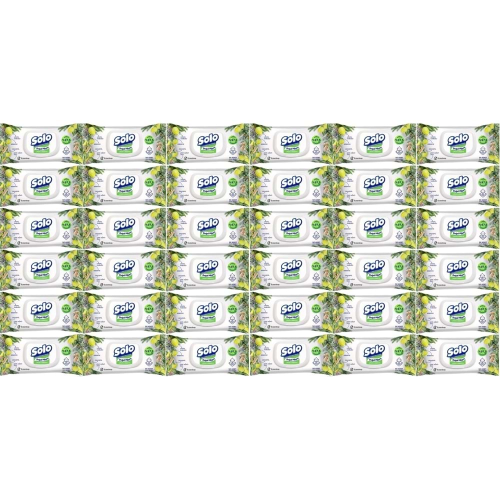Solo Islak Havlu Mendil 50 Yaprak Limon & Biberiye (36 Lı Set) (12PK*3) 1800 Yaprak