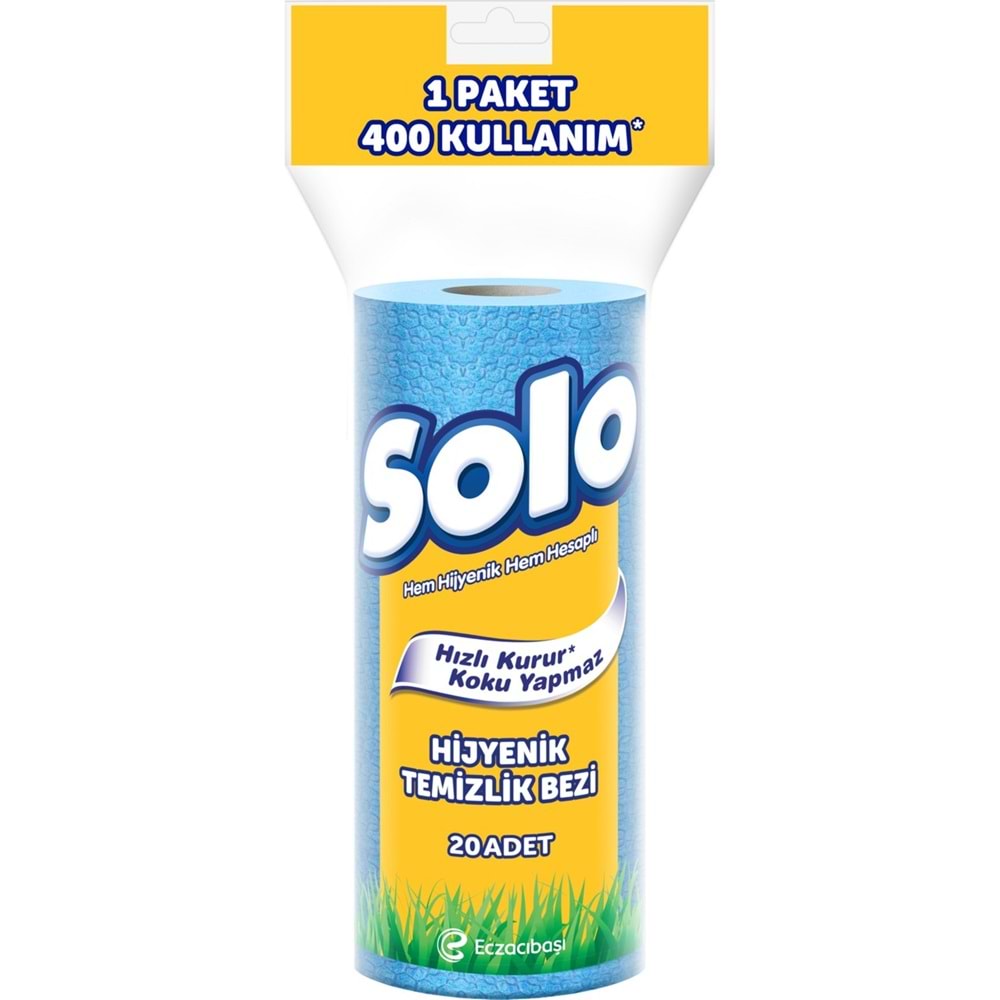 Solo Hijyenik Temizlik Bezi (İç adet 20 Li) (Kokusuz ve Hızla Kuruyan) (9 Lu Set)