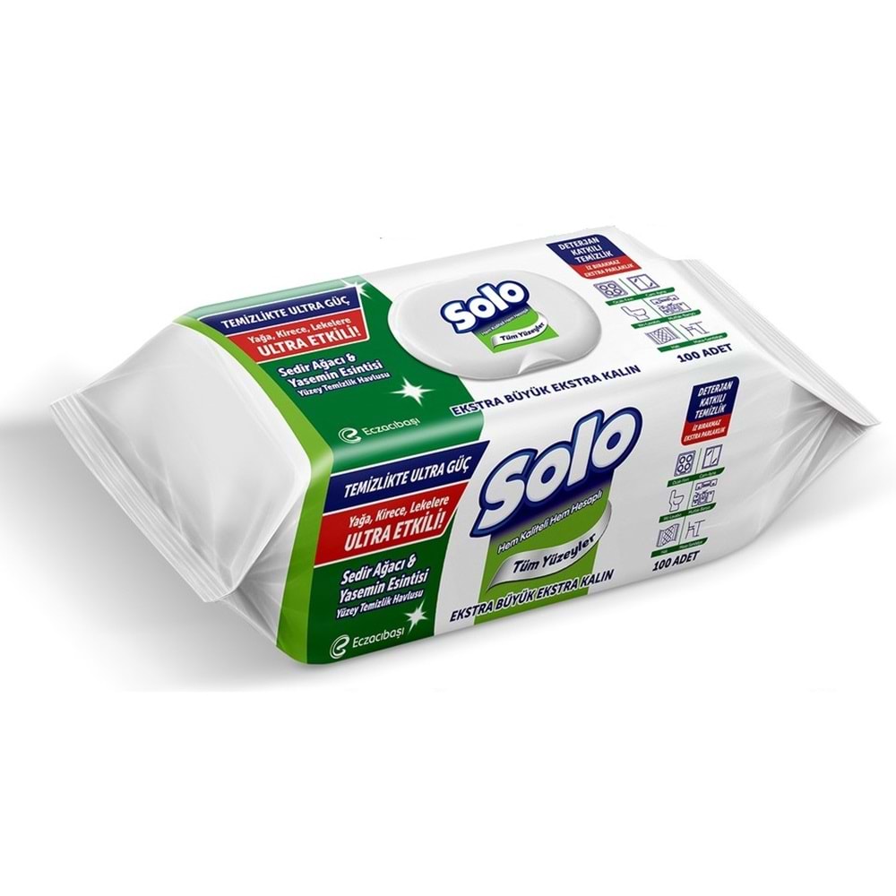 Solo Yüzey Temizlik Havlusu (Beyaz Sabun/Sedir/Okaliptus/Limon) (Karma 8 Li Set) 800 Yaprak