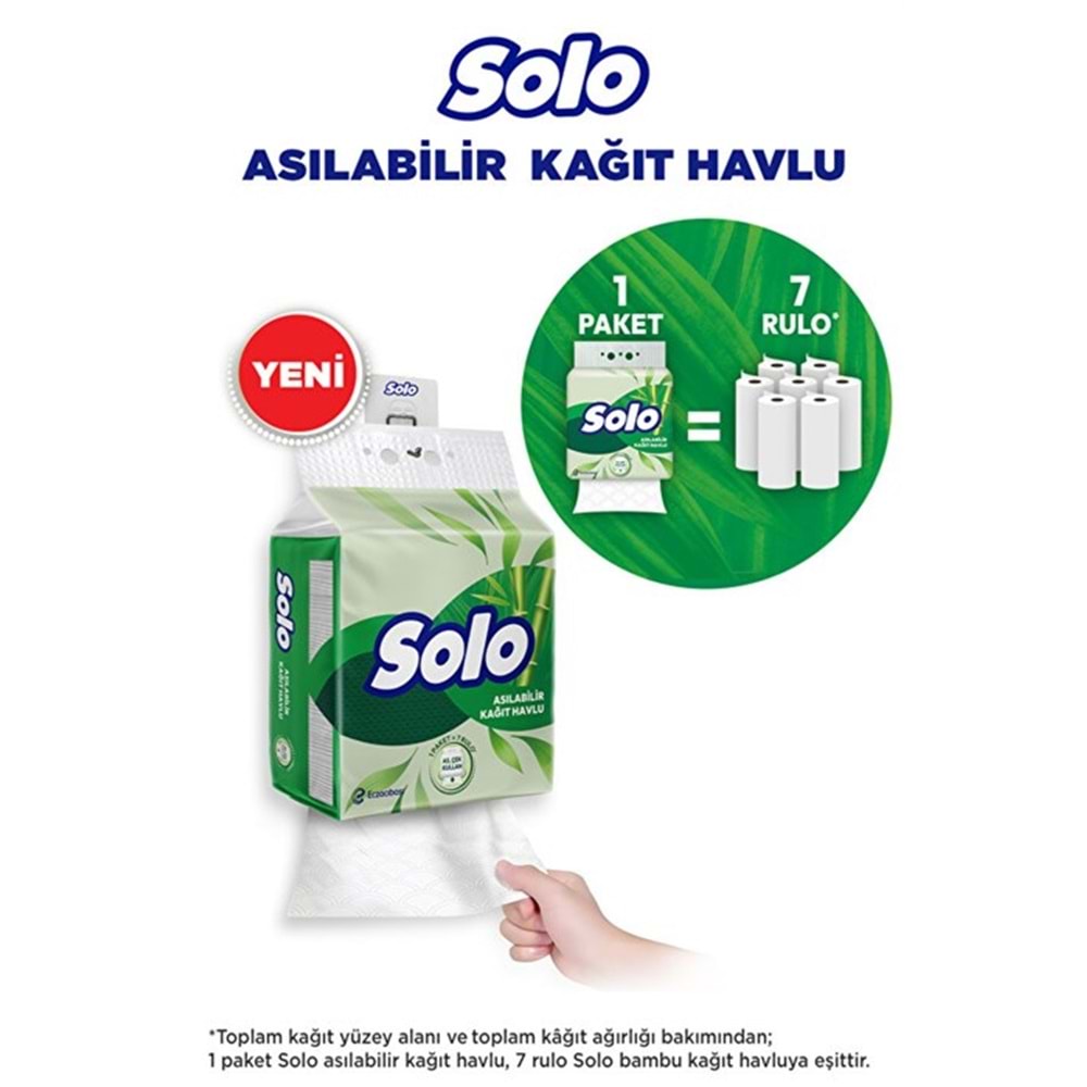 Solo Asılabilir Kağıt Havlu (Hijyenik ve Pratik Kullanım İçin Uygun) (2 Li Set)