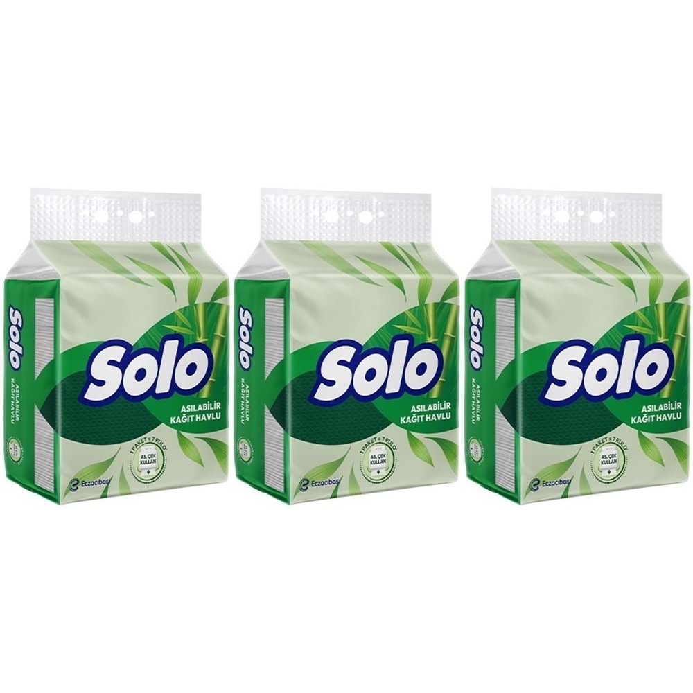 Solo Asılabilir Kağıt Havlu (Hijyenik ve Pratik Kullanım İçin Uygun) (3 Lü Set)
