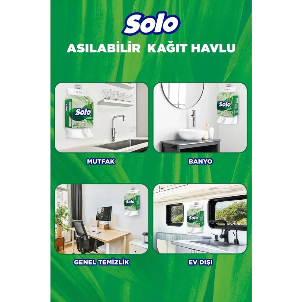 Solo Asılabilir Kağıt Havlu (Hijyenik ve Pratik Kullanım İçin Uygun) (3 Lü Set)
