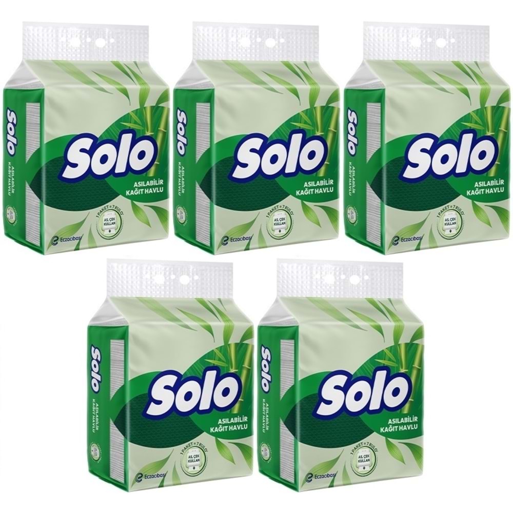 Solo Asılabilir Kağıt Havlu (Hijyenik ve Pratik Kullanım İçin Uygun) (5 Li Set)