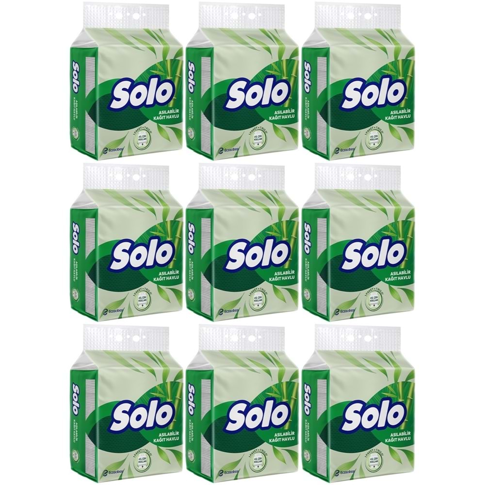 Solo Asılabilir Kağıt Havlu (Hijyenik ve Pratik Kullanım İçin Uygun) (9 Lu Set)