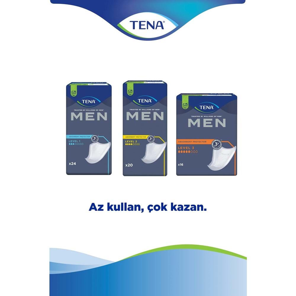 Tena Men Emici Koruma Level 2 Erkek Mesane Pedi 60 Adet