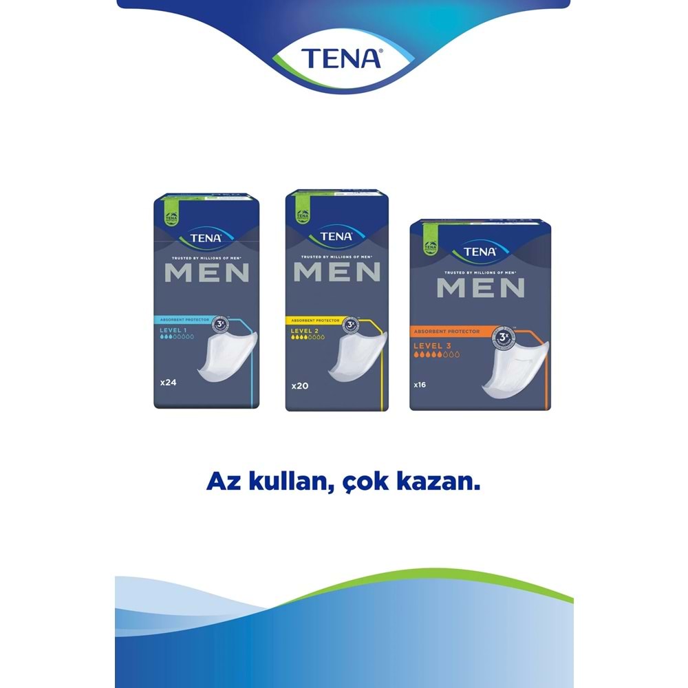Tena Men Emici Koruma Level 3 Erkek Mesane Pedi 144 Adet