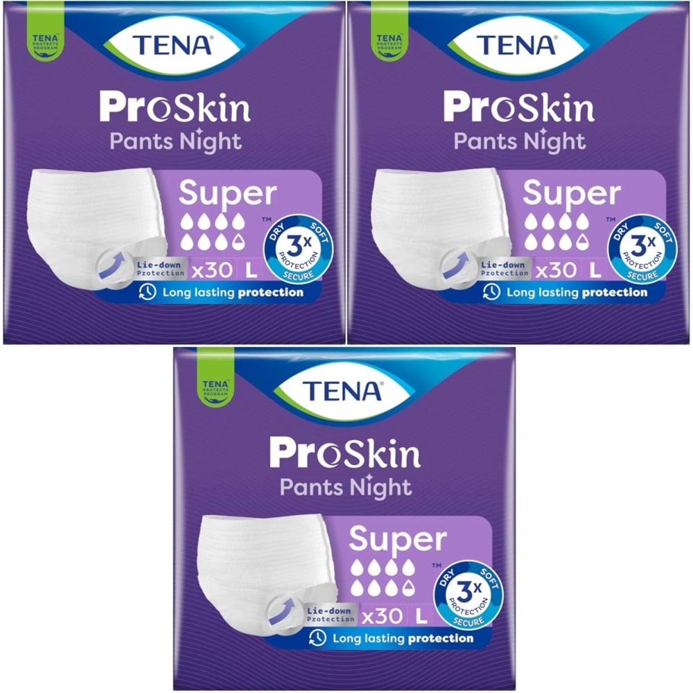 Tena Proskin Pants Süper Night Gece Emici Külot Yetişkin Bezi L - Büyük - Large 90 Adet