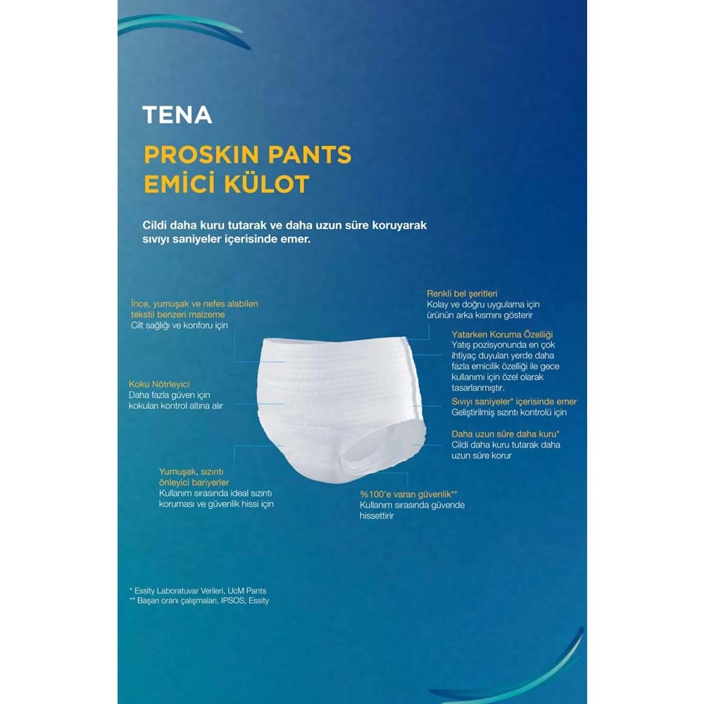 Tena Proskin Pants Süper Night Gece Emici Külot Yetişkin Bezi M - Orta - Medium 90 Adet