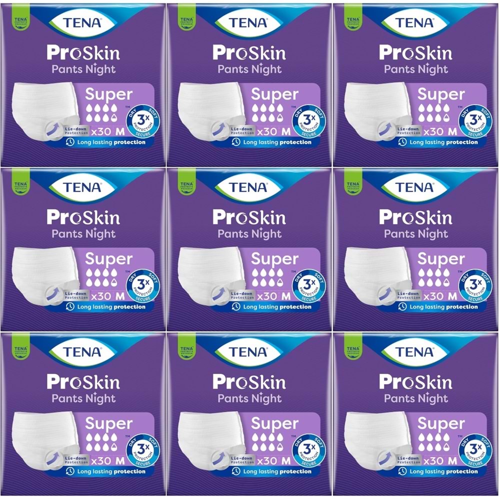 Tena Proskin Pants Süper Night Gece Emici Külot Yetişkin Bezi M - Orta - Medium 270 Adet