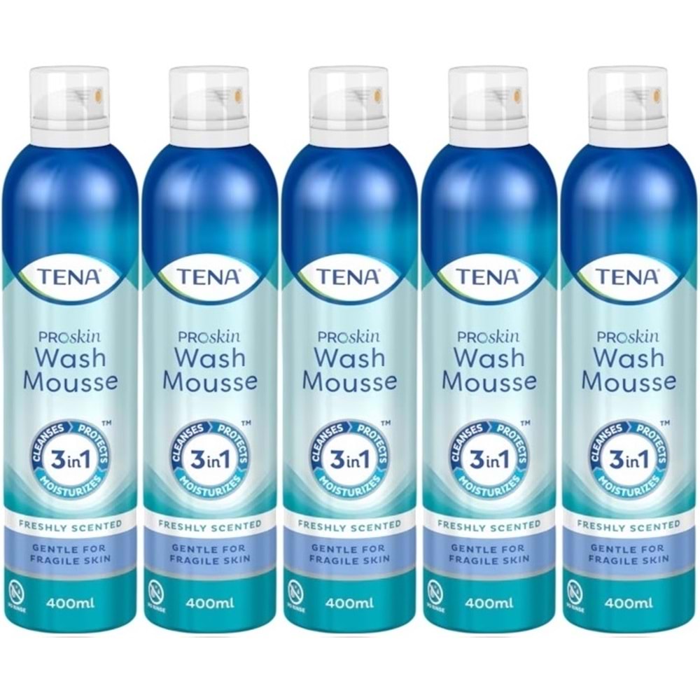 Tena Proskin Vücut Temizleme Köpüğü 400 ML (3 in 1 Arada) (5 Li Set)