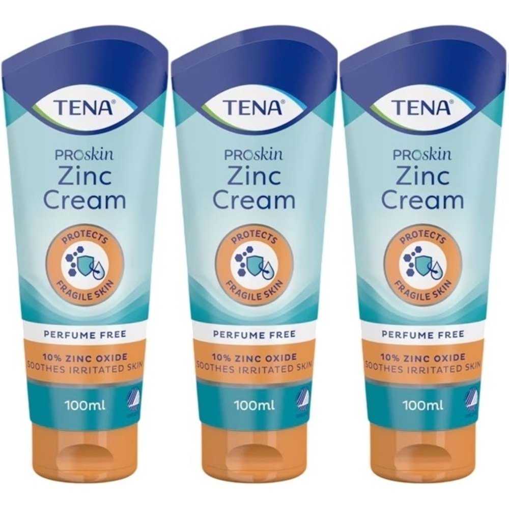 Tena Proskin Çinko Krem 100 ML (Yatan hastalar için Koruyucu - Onarıcı) (3 Lü Set)