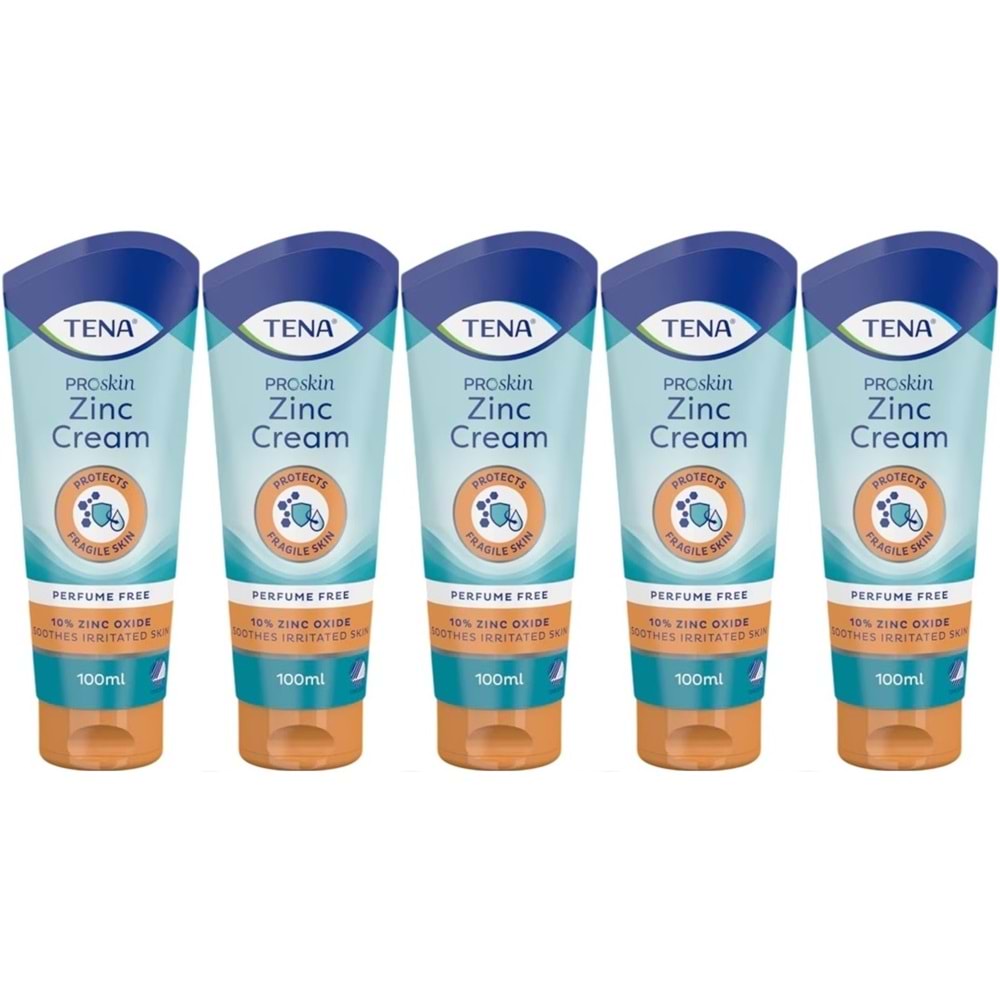 Tena Proskin Çinko Krem 100 ML (Yatan hastalar için Koruyucu - Onarıcı) (5 Li Set)