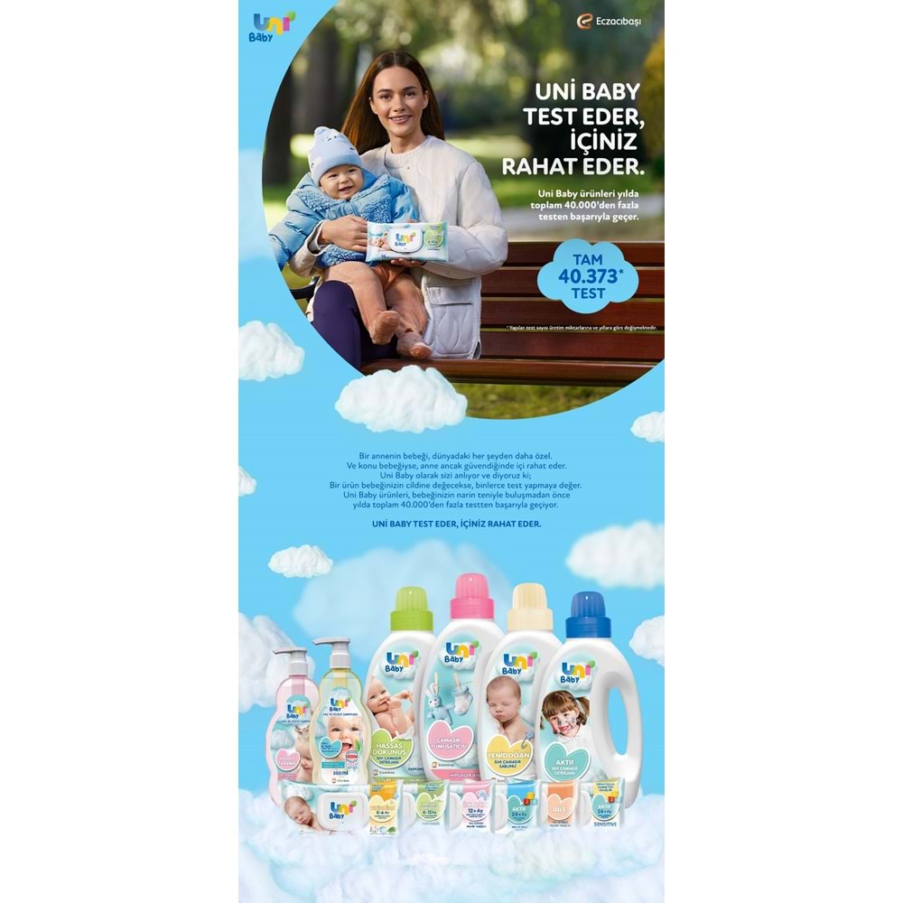 Uni Baby Islak Havlu Mendil 90 Yaprak Aile (4 Lü Set) 360 Yaprak Plastik Kapaklı
