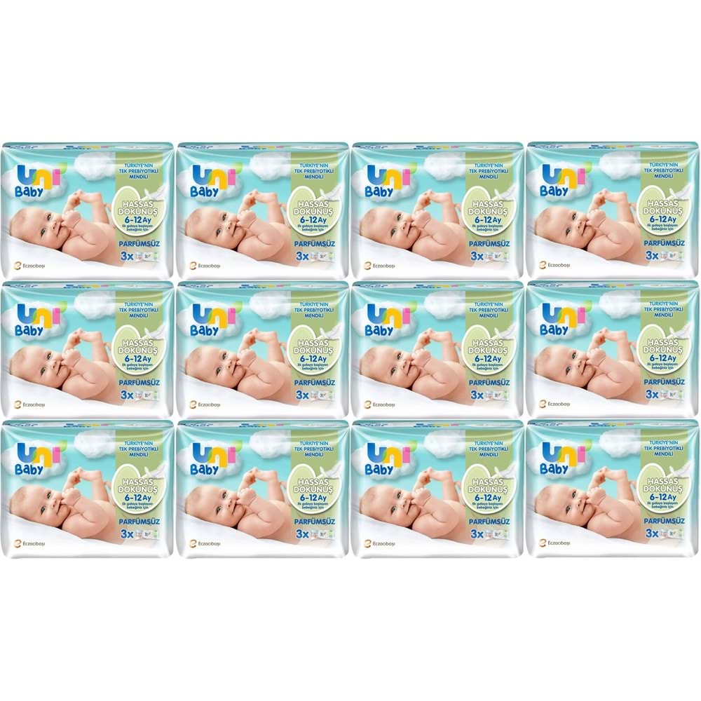 Uni Baby Islak Havlu Hassas Dokunuş 52 Yaprak (36 Lı Set) 1872 Yaprak (12PK*3)