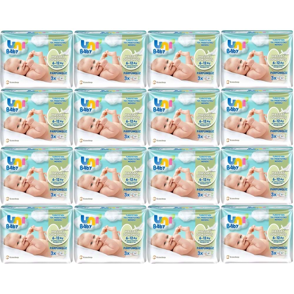 Uni Baby Islak Havlu Hassas Dokunuş 52 Yaprak (48 Li Set) 2496 Yaprak (16PK*3)