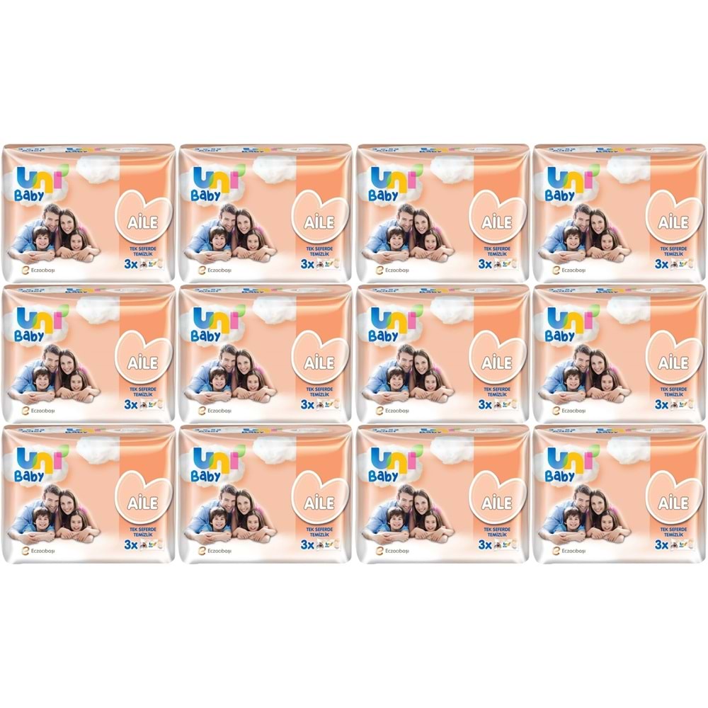 Uni Baby Islak Havlu Mendil Aile 52 Yaprak (36 Lı Set) 1872 Yaprak (12PK*3)