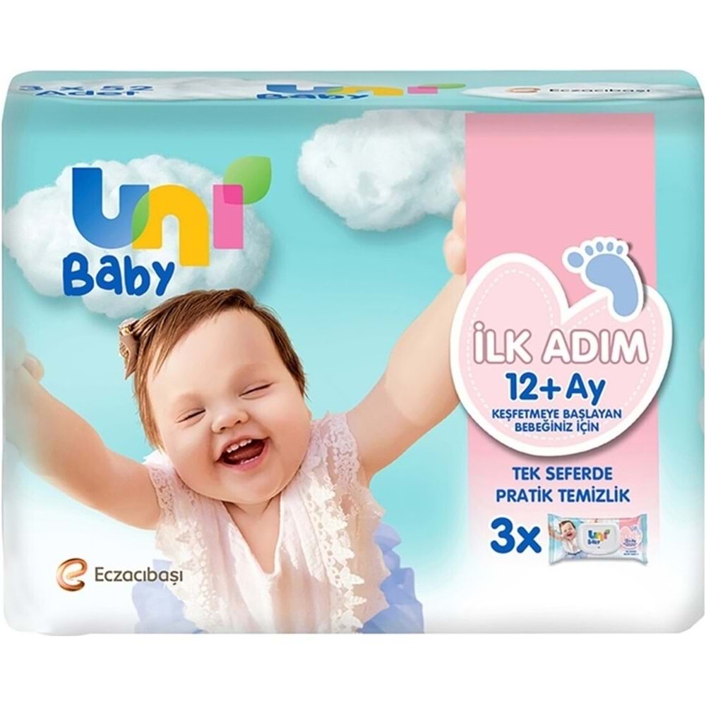 Uni Baby Islak Havlu Mendil İlk Adım 52 Yaprak (6 Lı Set) 312 Yaprak (2PK*3)