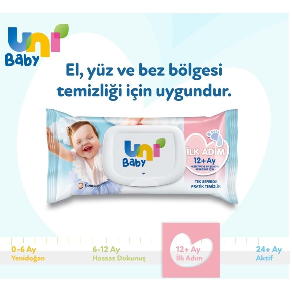 Uni Baby Islak Havlu Mendil İlk Adım 52 Yaprak (6 Lı Set) 312 Yaprak (2PK*3)