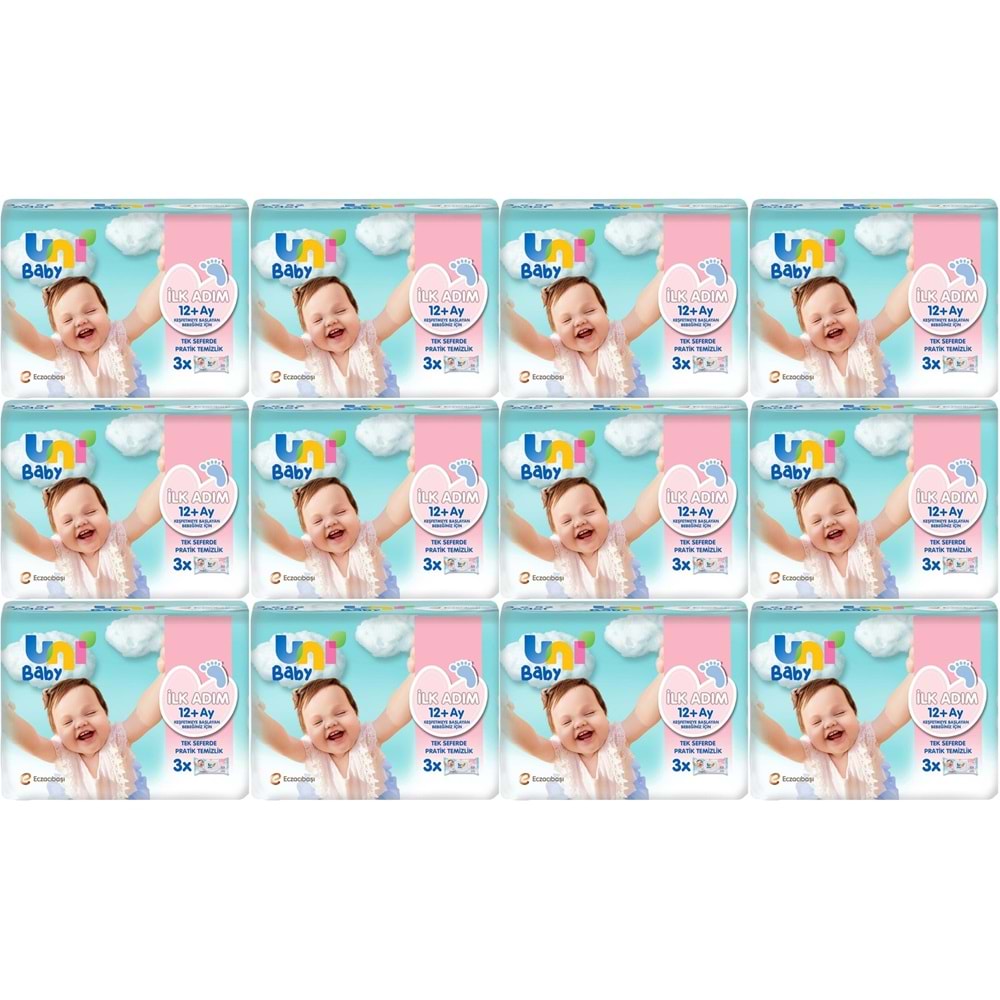 Uni Baby Islak Havlu Mendil İlk Adım 52 Yaprak (36 Lı Set) 1872 Yaprak (12PK*3)