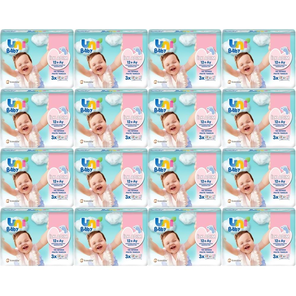 Uni Baby Islak Havlu Mendil İlk Adım 52 Yaprak (48 Li Set) 2496 Yaprak (16PK*3)