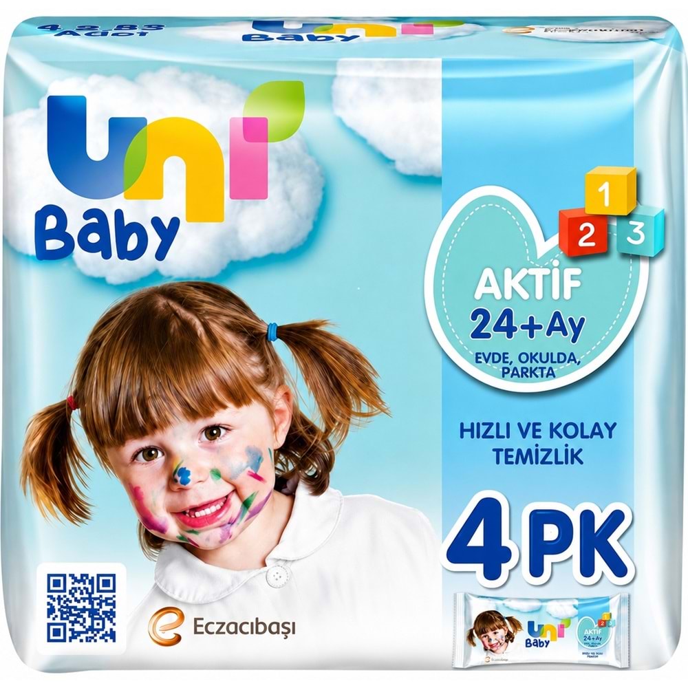 Uni Baby Islak Havlu Mendil 52 Yaprak Aktif 8 Li Set (2PK*4) 416 Yaprak