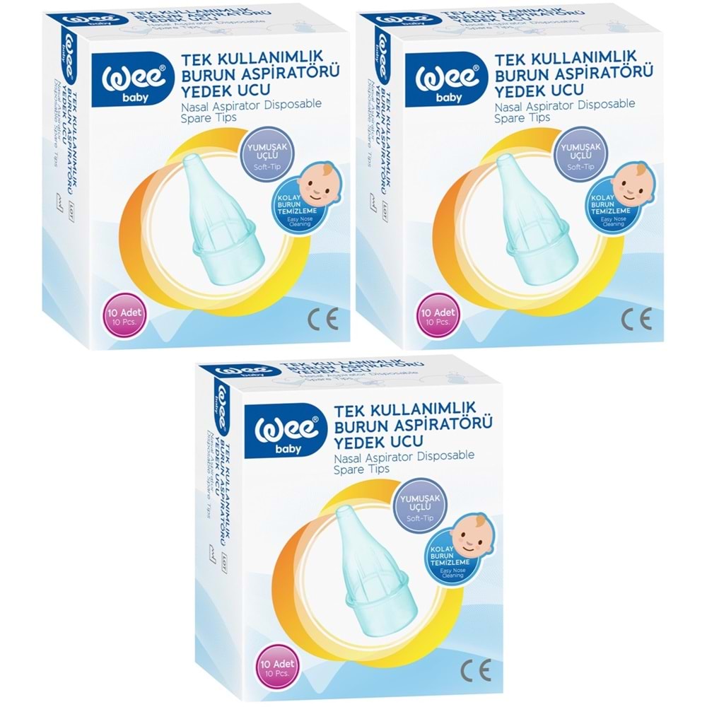 Wee Baby Burun Aspiratörü Nasal Yedek Ucu 30 Adet (3Pk*10) (Kod:163)