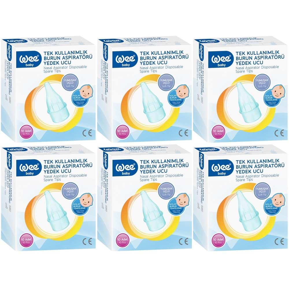 Wee Baby Burun Aspiratörü Nasal Yedek Ucu 60 Adet (6Pk*10) (Kod:163)