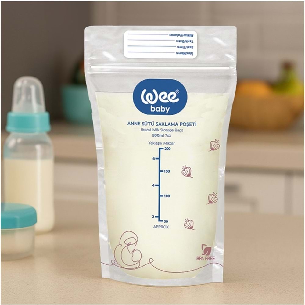Wee Baby Anne Sütü - Süt Saklama Poşeti 120 Li Set (Dondurucuya Uygun) (6PK*20)