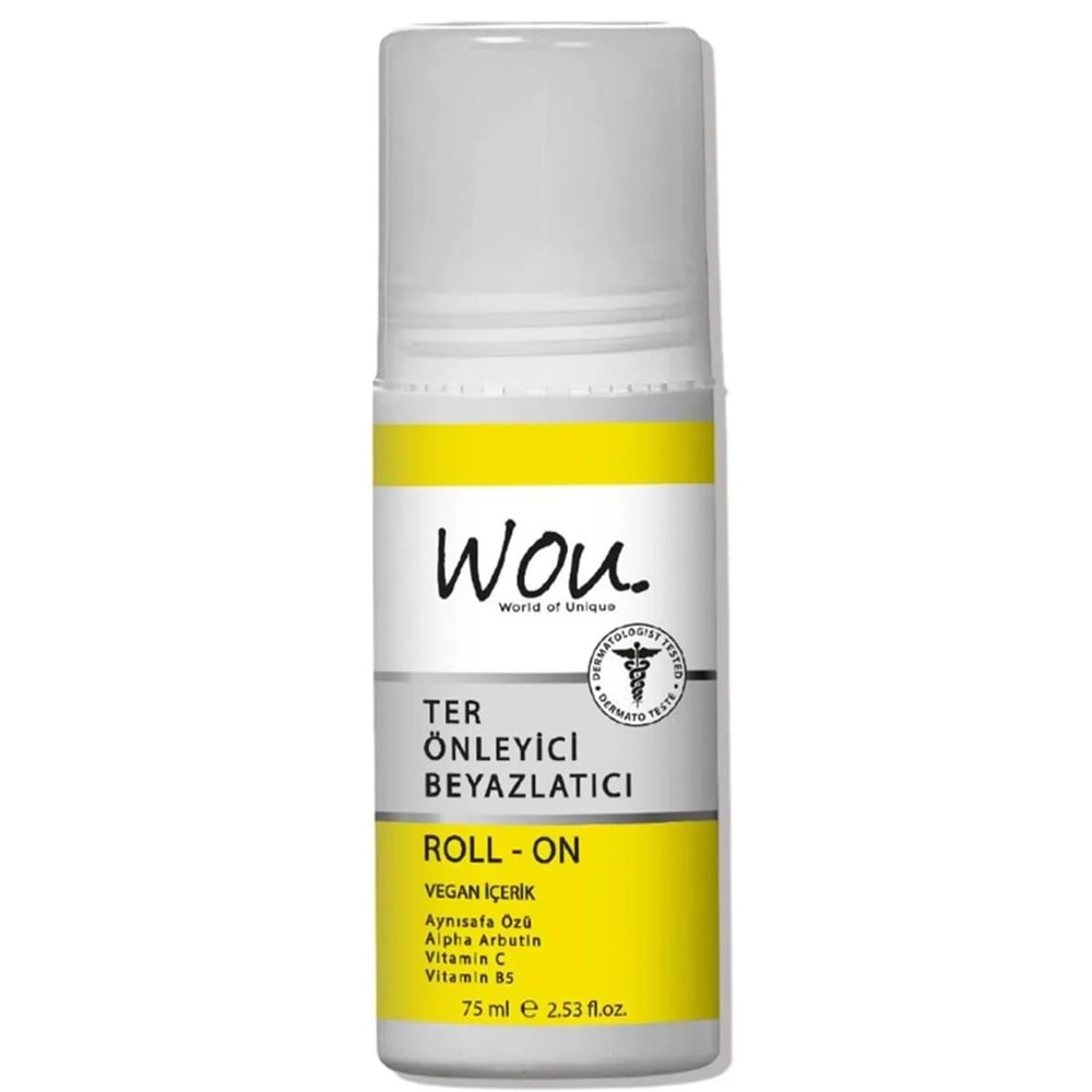 Wou World Of Unique Roll-On Unisex Deodorant 75ML Ter Önleyici Beyazlatıcı (5 Li Set)