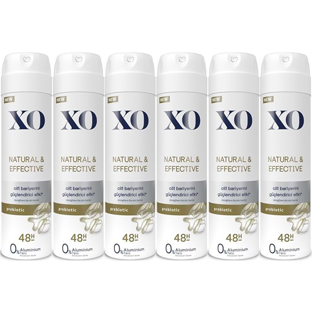 XO Deodorant 150ML Women-Kadın Natural & Effective (6 Lı Set)