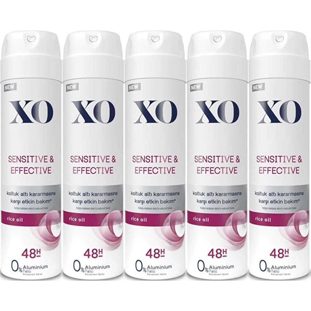 XO Deodorant 150ML Women-Kadın Sensitive & Effective (5 Li Set)