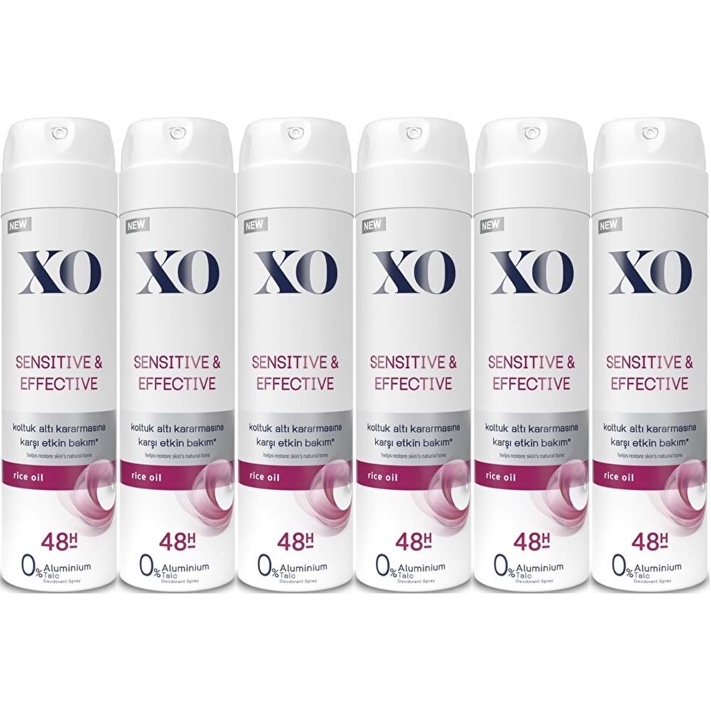XO Deodorant 150ML Women-Kadın Sensitive & Effective (6 Lı Set)