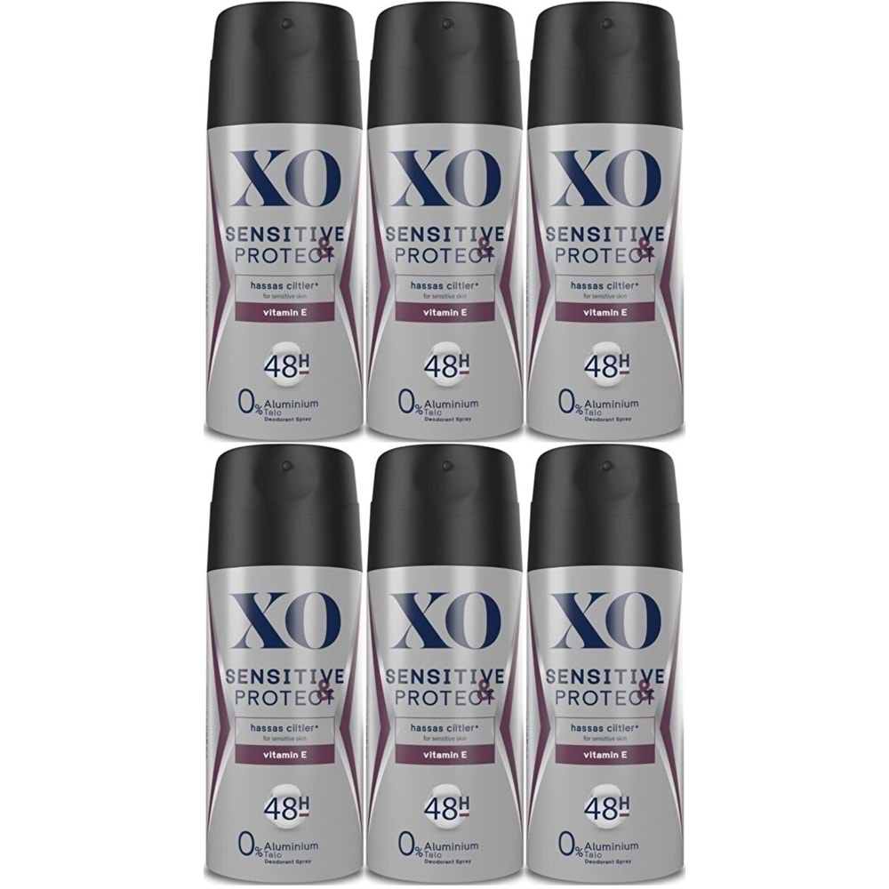 XO Deodorant 150ML Men-Erkek Sensitive & Protect (6 Lı Set)