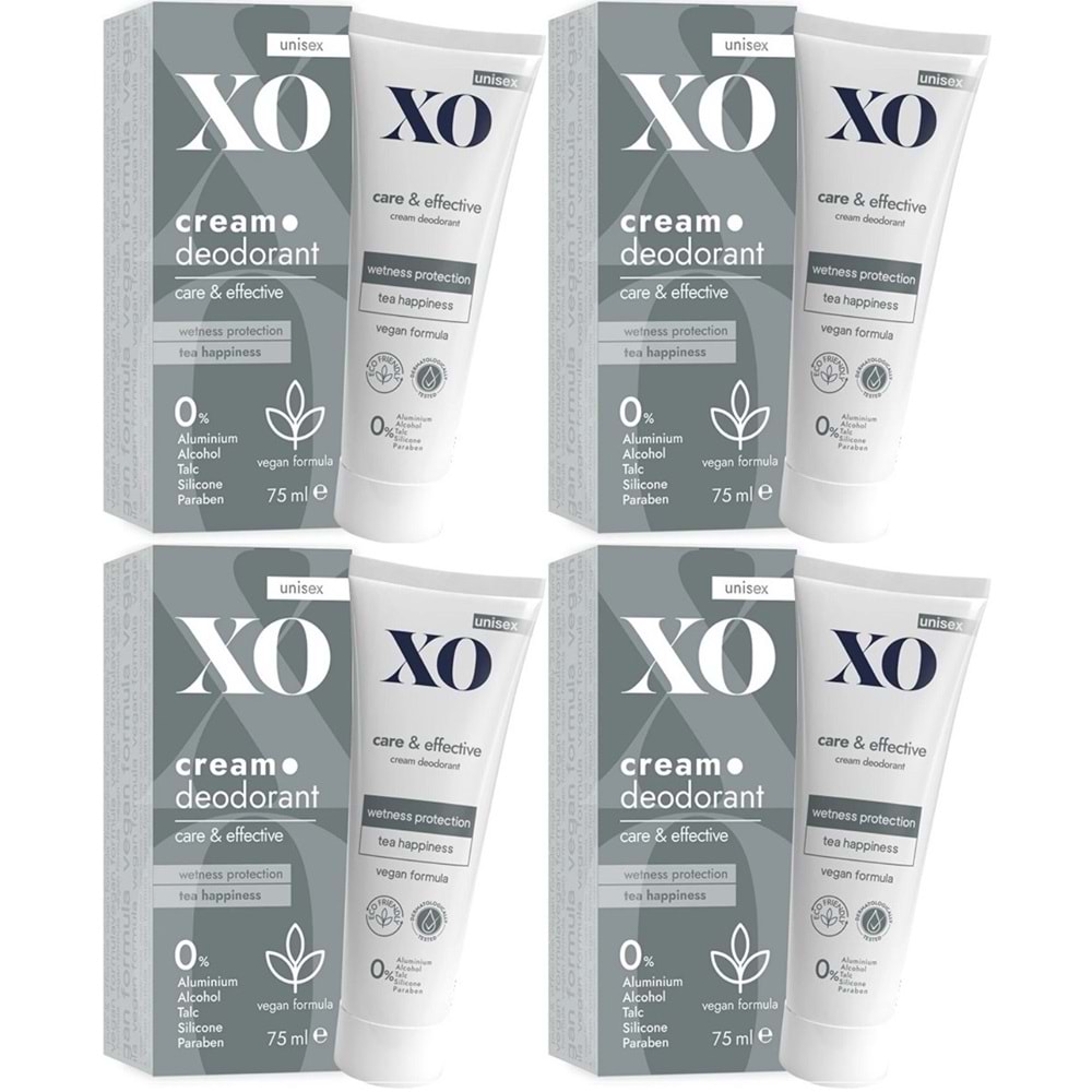 XO Krem Deodorant 75ML Unisex Care & Effective Parfümlü (4 Lü Set)