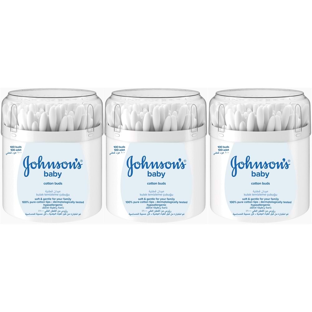 Johnsons Baby Kulak Temizleme Çubuğu 100 Adet (3 Lü Set)