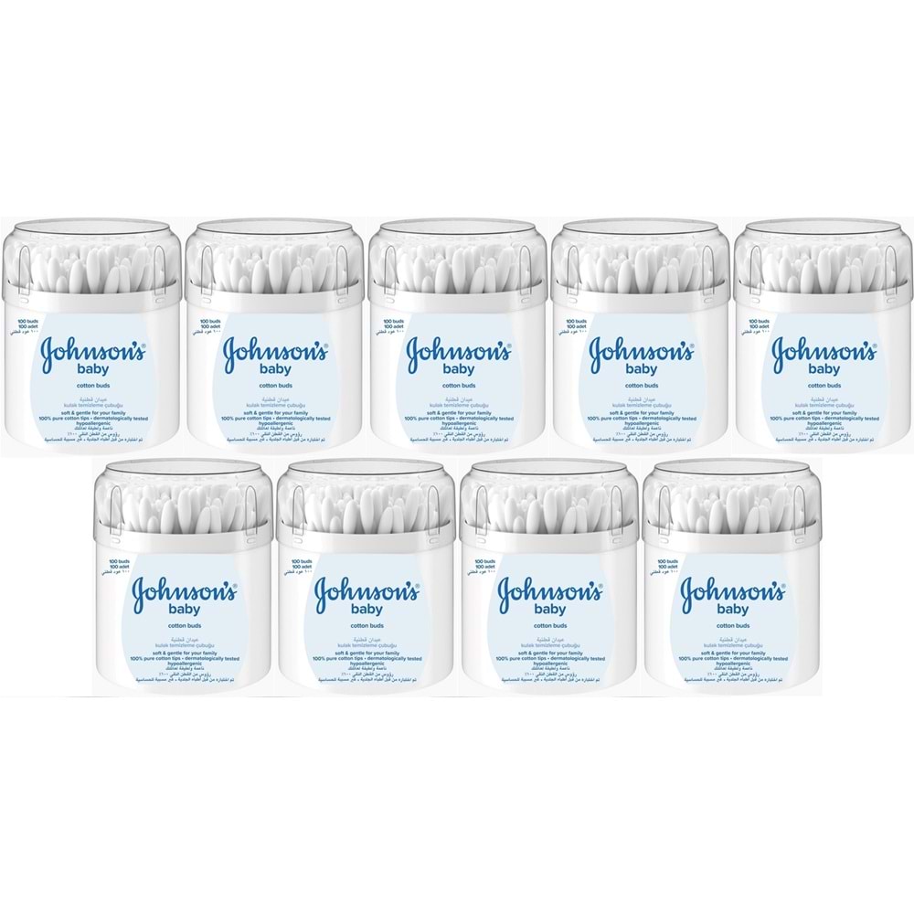 Johnsons Baby Kulak Temizleme Çubuğu 100 Adet (9 Lu Set)